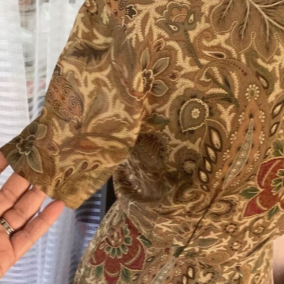 Vintage 100% Silk Saks Fifth Avenue Midi Dress Women’s 6 Paisley Lined - Picture 5 of 8